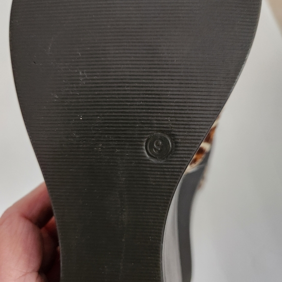 Eddie Bauer Slide Wedge Animal Print Pony Hair shoe Size 9M #1064 - Picture 10 of 12